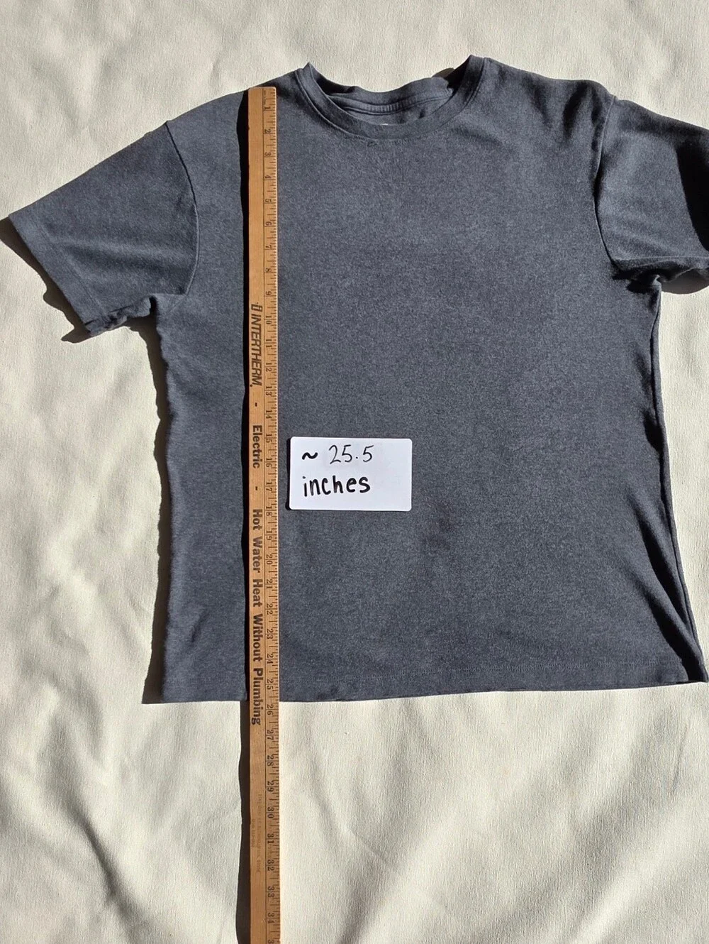 GAP Size L Men's Ribbed Crewneck Tee - Charcoal Gray